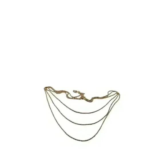 Triple strand golden chain with clasp 30 inches - Picture 1 of 6